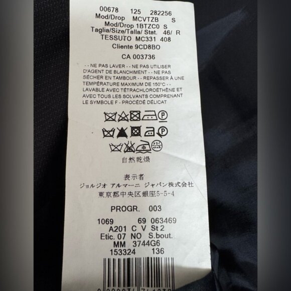 Armani Traditional Stylish Classic Navy Men 42R 36x30 2 Piece Suit Grad Prom - Picture 6 of 8